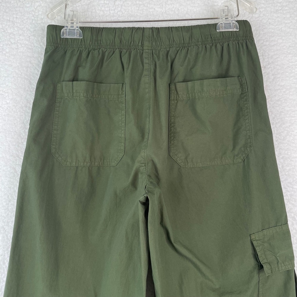 Aerie Womens Olive Green Cotton Cargo Pants Elastic Waist Toggle Hem Small - Picture 6 of 12